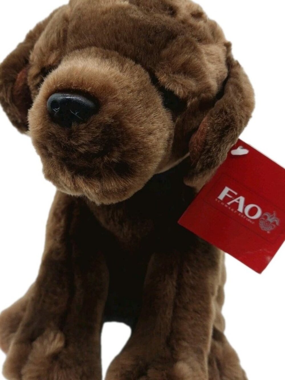 FAO Schwarz Chocolate Brown Lab Labrador Dog Plush Stuffed Animal 9" Toy 2013